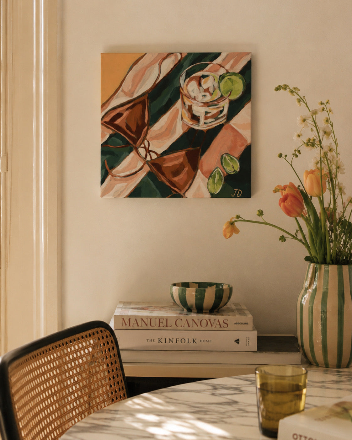 Work Hard Tan More, 40 x 40 cm