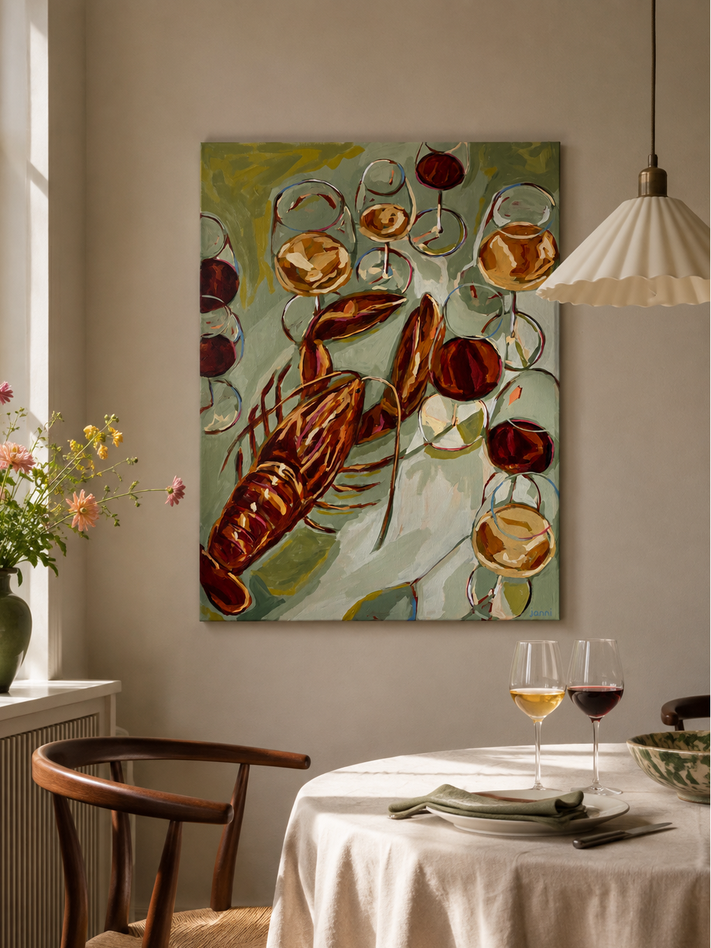Lobster on a Feast, 60 x 80 cm