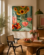 A Peach a Day and a Bottle of Rose, 80 x 100 cm