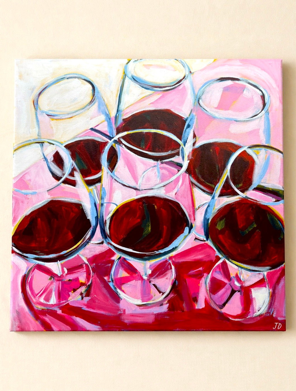 Red Wines Good Vibes, 80 x 80 cm