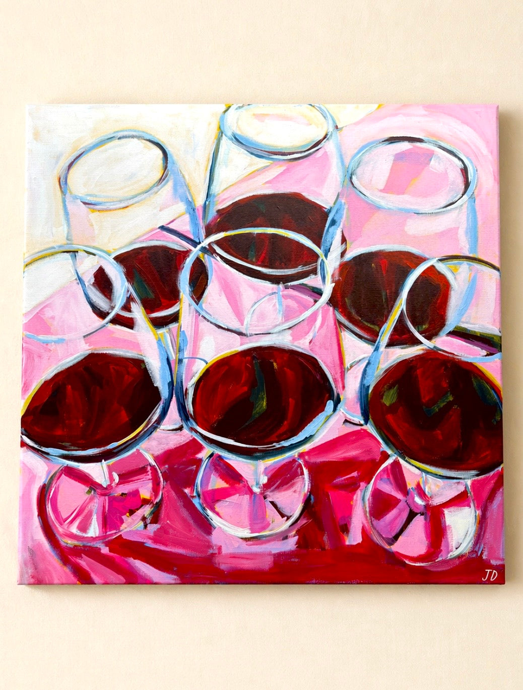 Red Wines Good Vibes, 80 x 80 cm