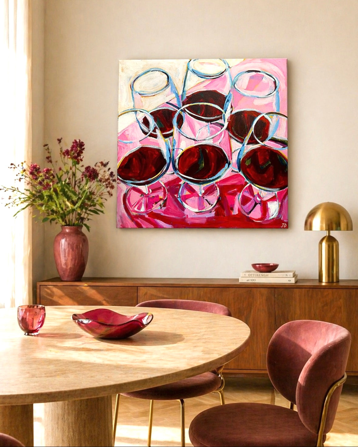 Red Wines Good Vibes, 80 x 80 cm