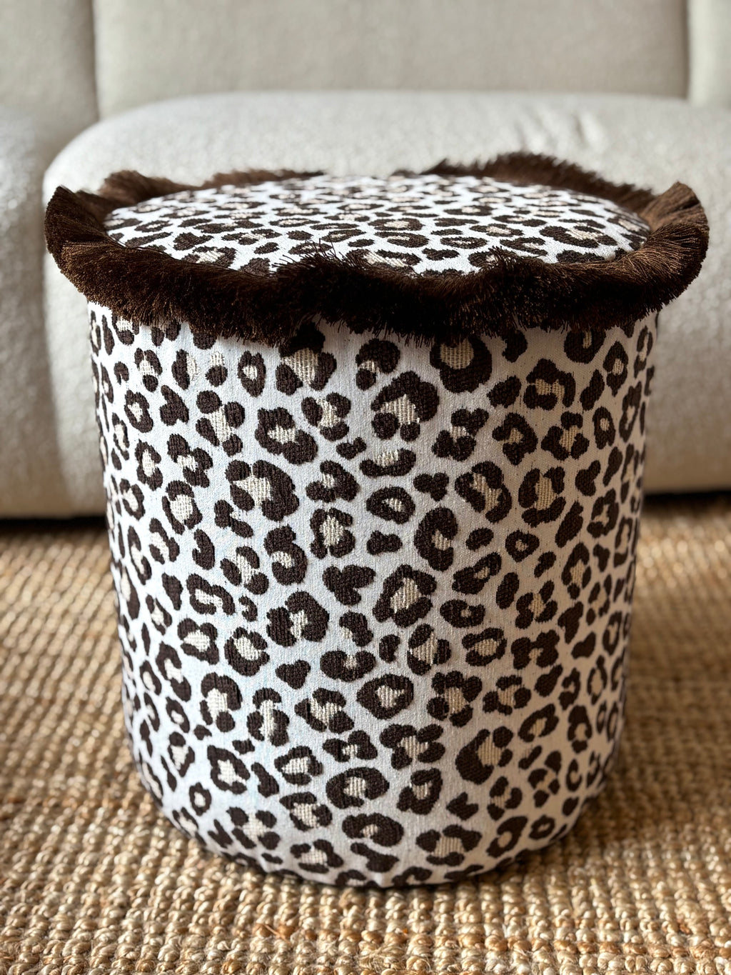 Round Pouf Leopard