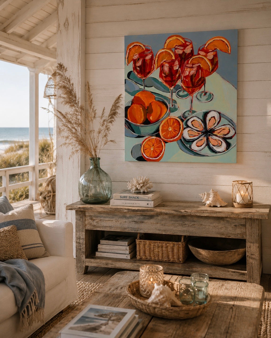 Aperols + Oysters, 70 x 60 cm