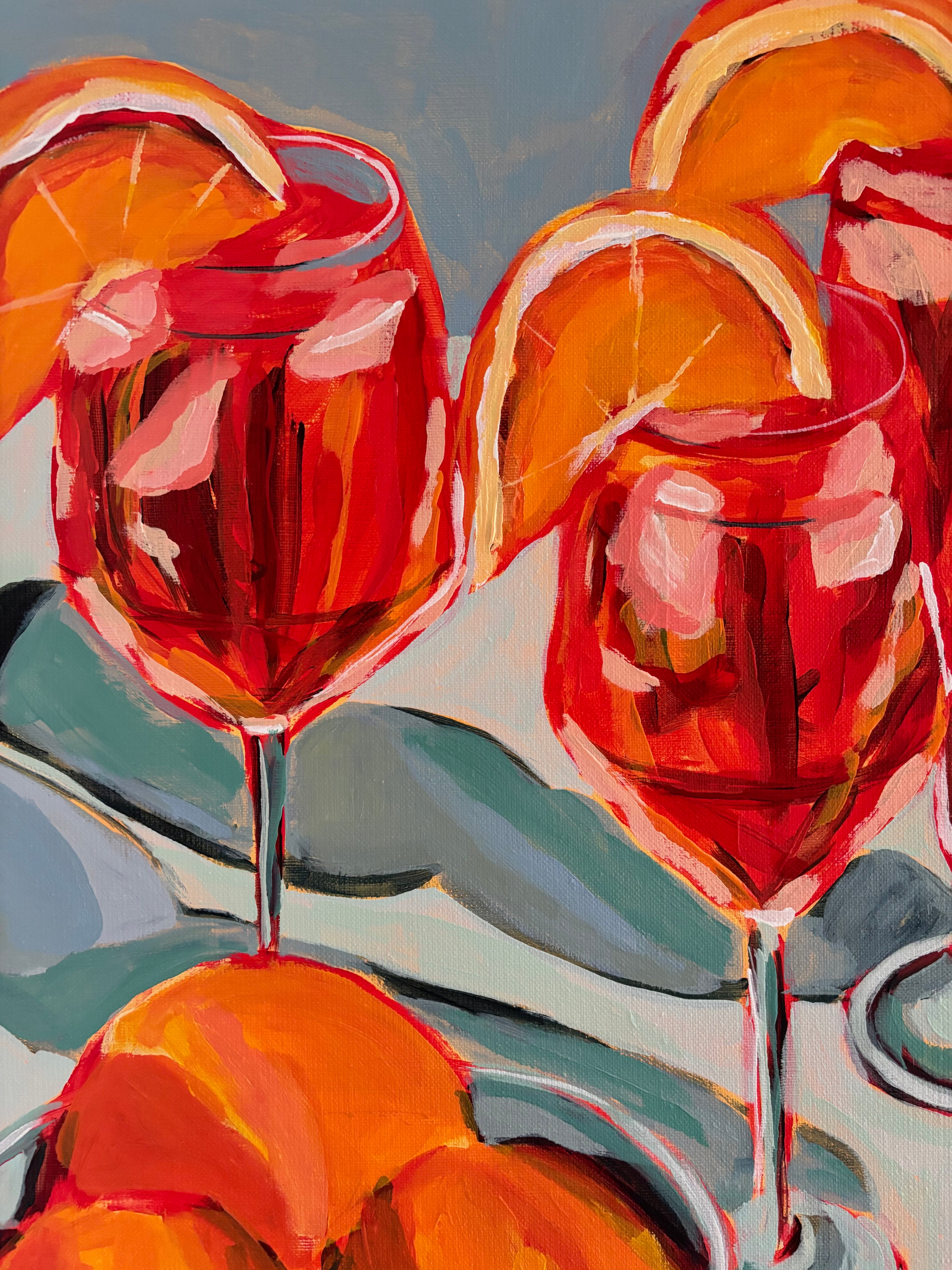 Aperols + Oysters, 70 x 60 cm