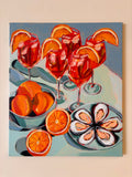 Aperols + Oysters, 70 x 60 cm