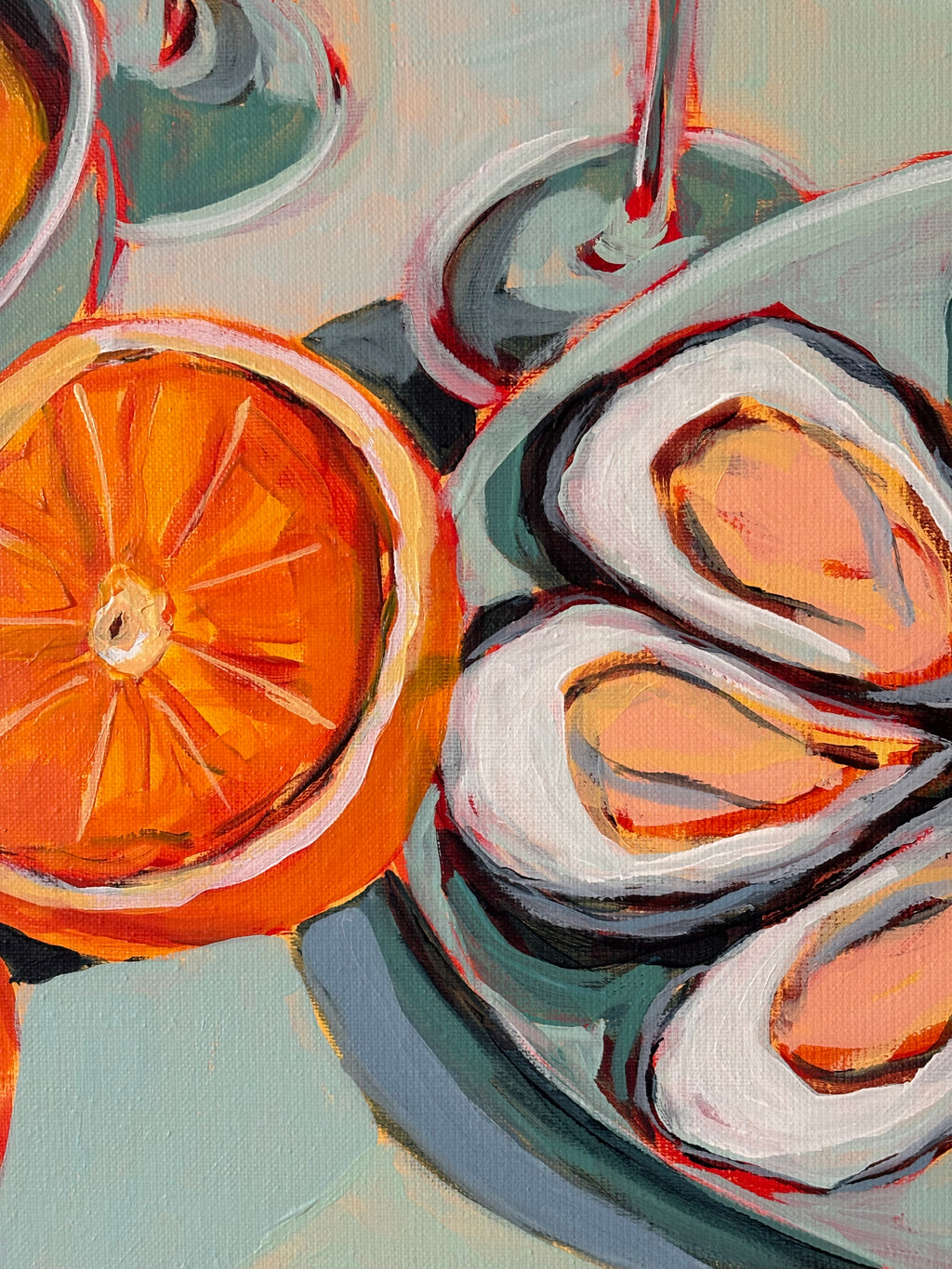 Aperols + Oysters, 70 x 60 cm