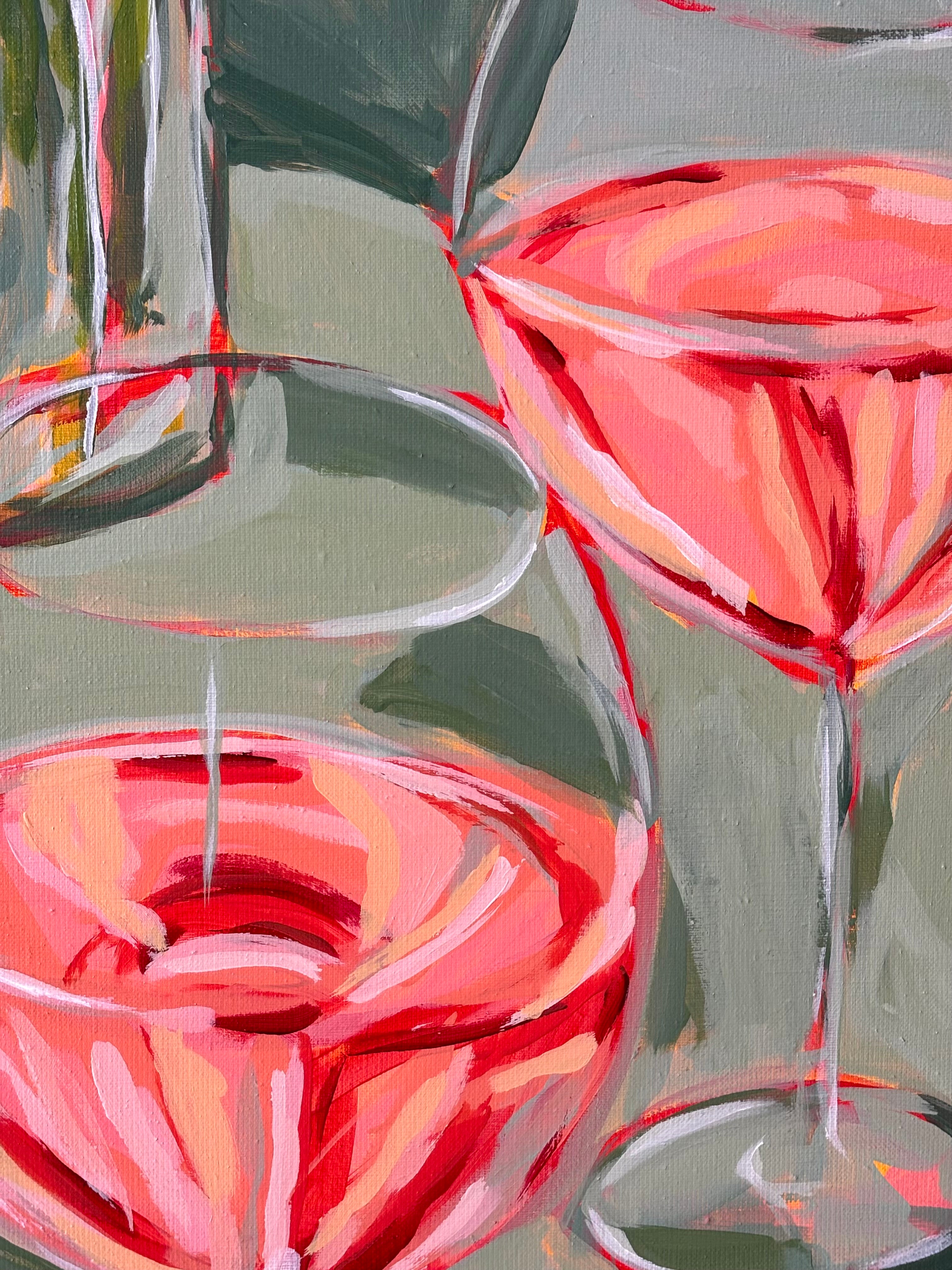 A Peach a Day and a Bottle of Rose, 80 x 100 cm