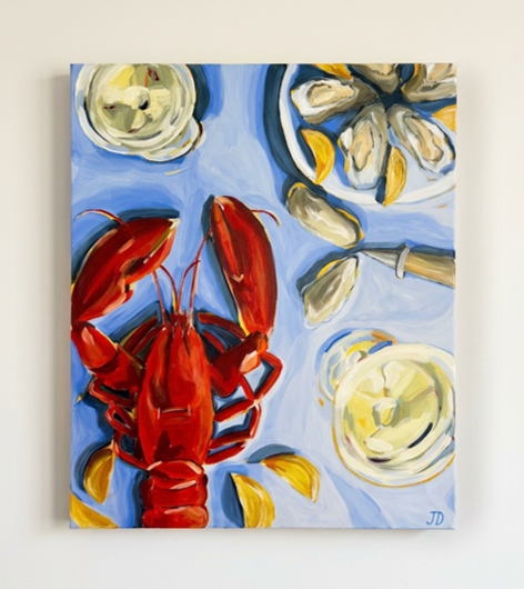 Lobster + Oysters, 50 x 60 cm