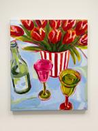 Tulips and White Wine, 60 x 70 cm